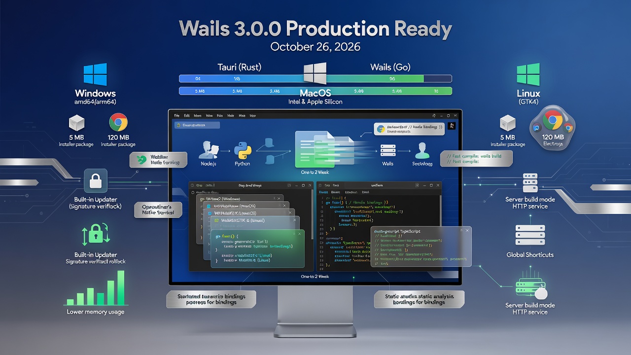 Go-Based Desktop Framework Wails Reaches Production Maturity With Version 3